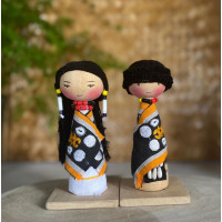 Chakhesang Couple Doll Black head gear From Ikali`s Studio